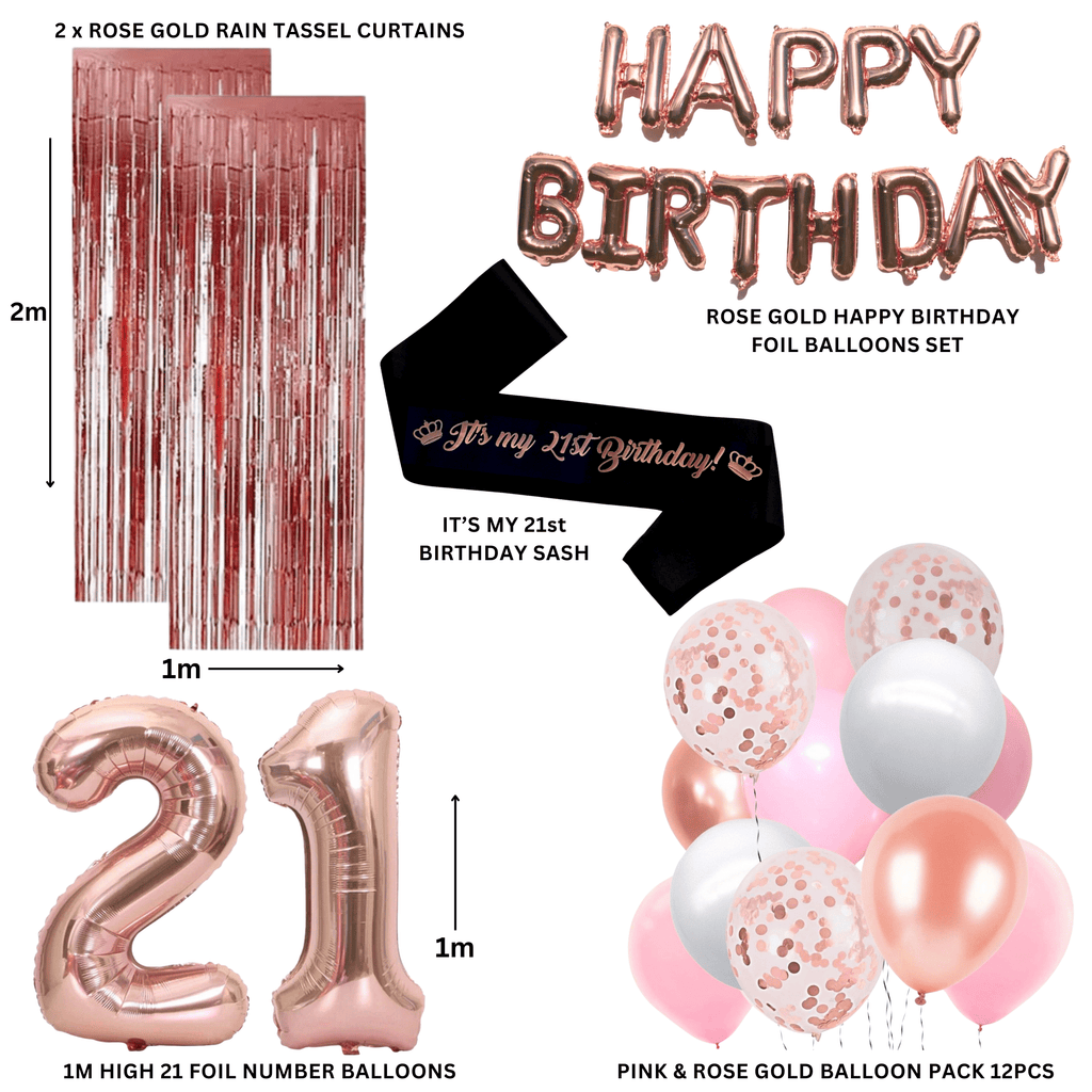 21st Birthday Pack Rose Gold NEW Lively & Co