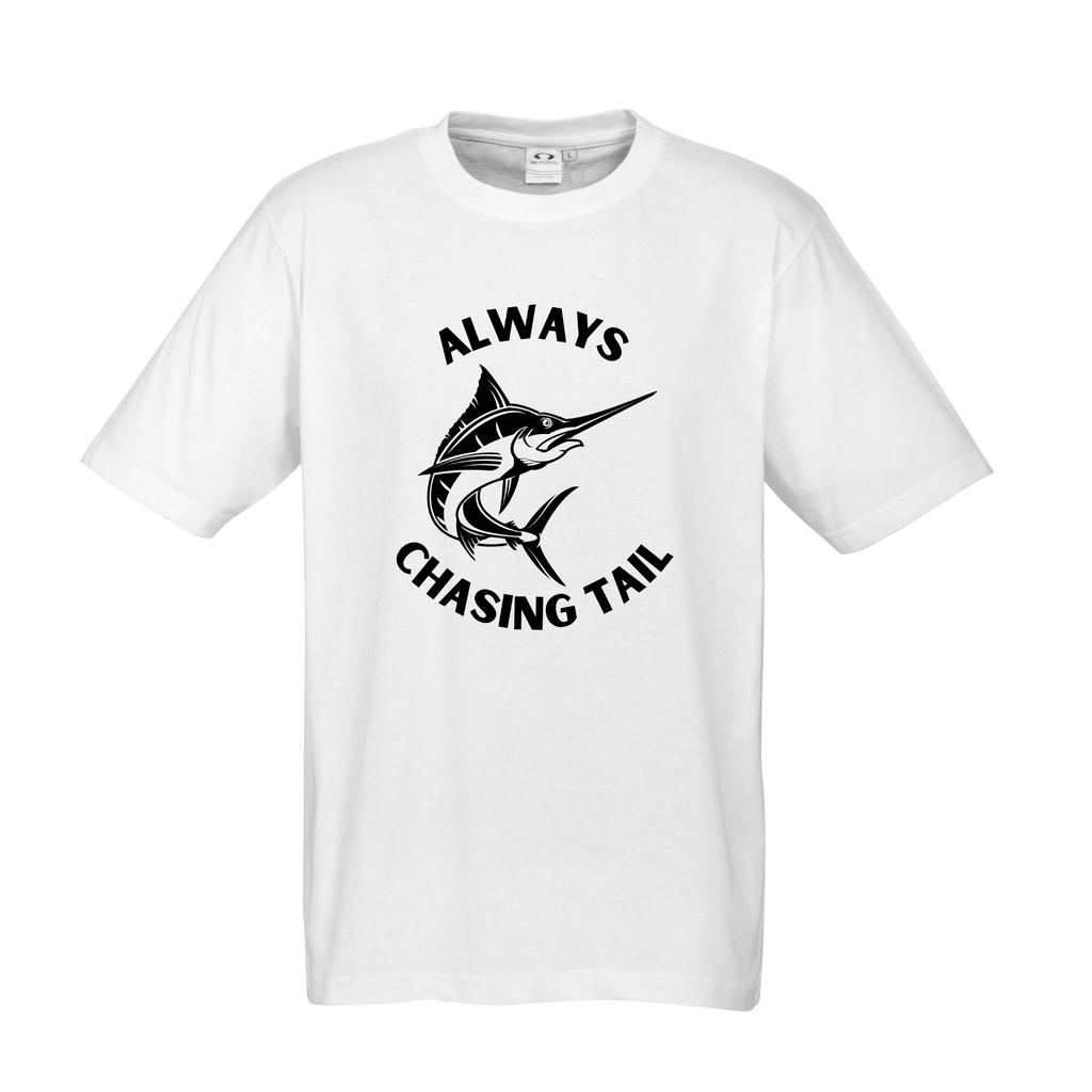 ALWAYS CHASING TAIL T SHIRT Lively & Co White & Black S/M 