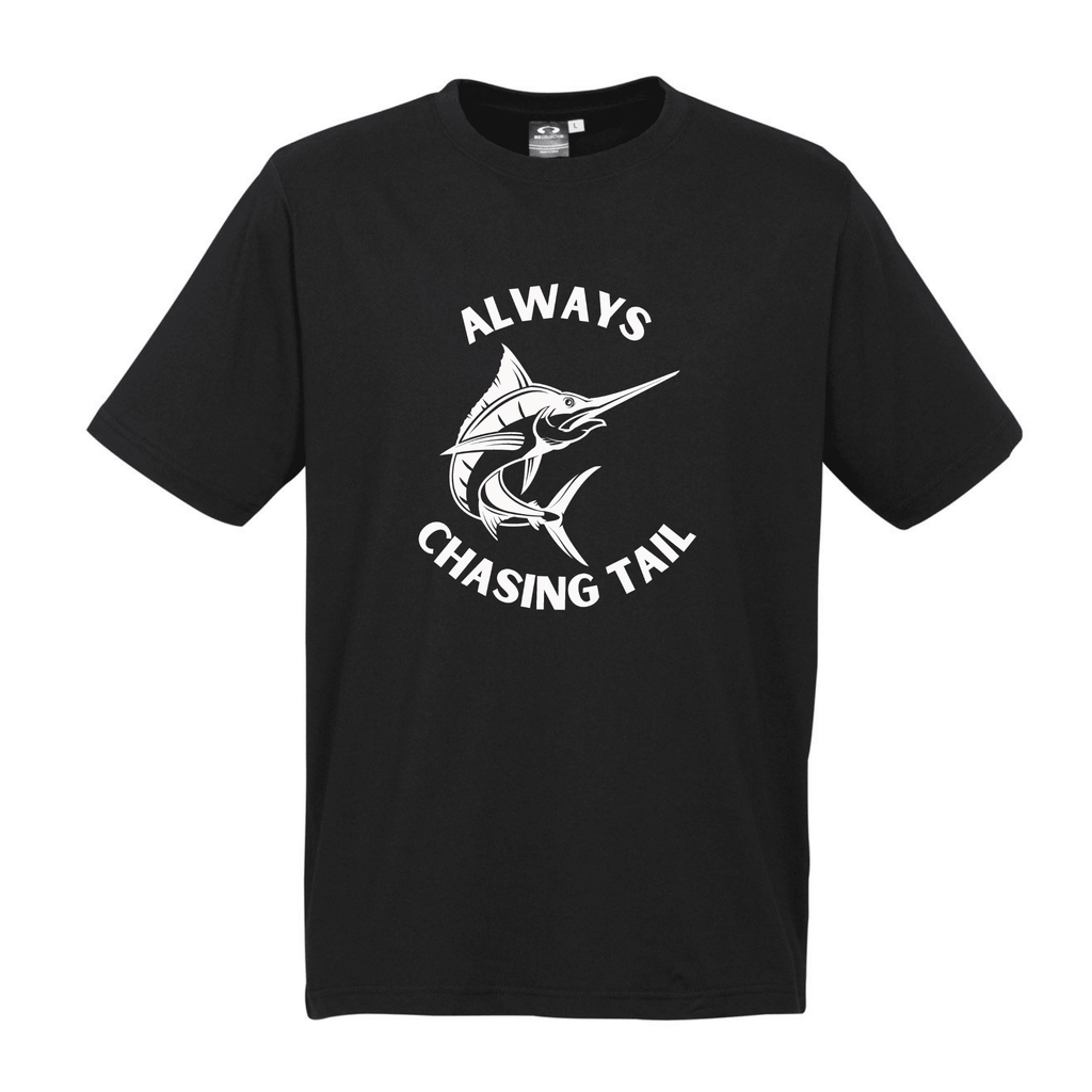 ALWAYS CHASING TAIL T SHIRT Lively & Co Black & White S/M 