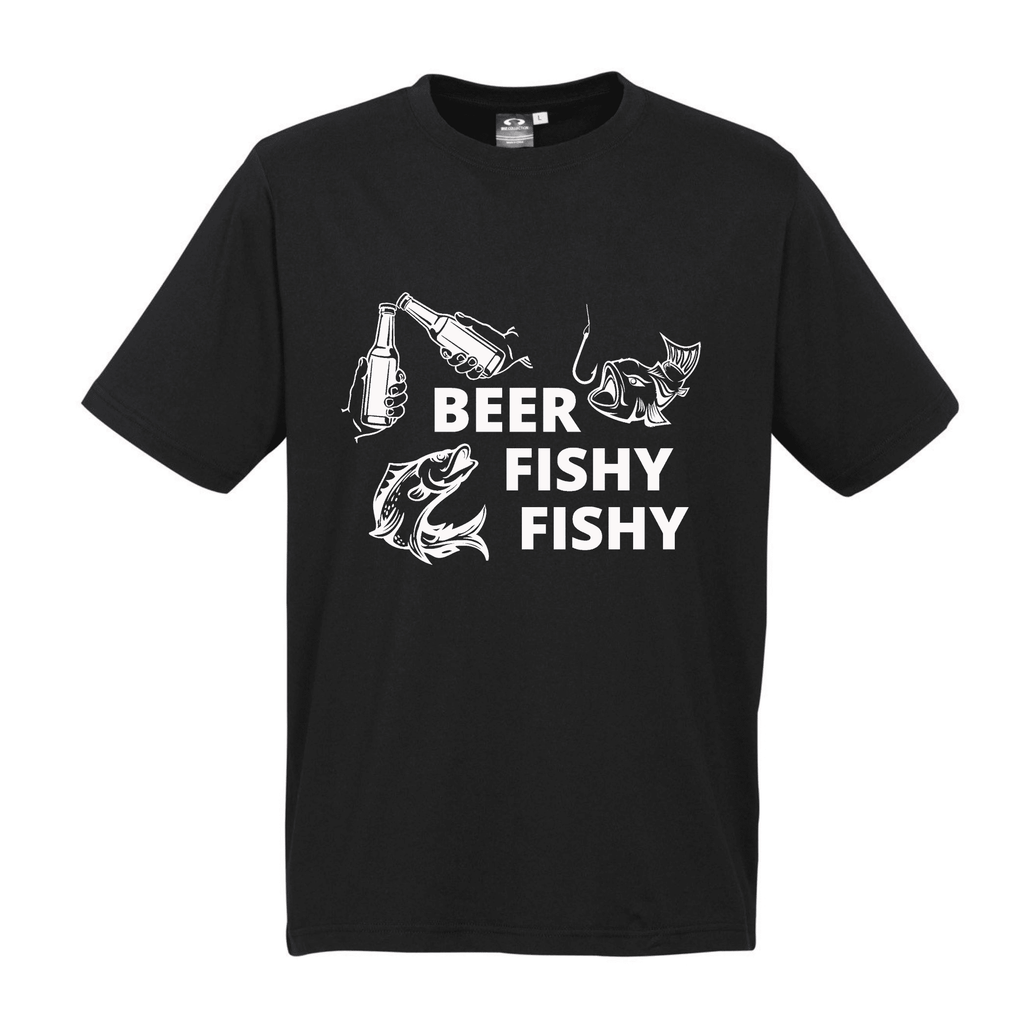 BEER FISHY FISHY T SHIRT Lively & Co Black & White S/M 