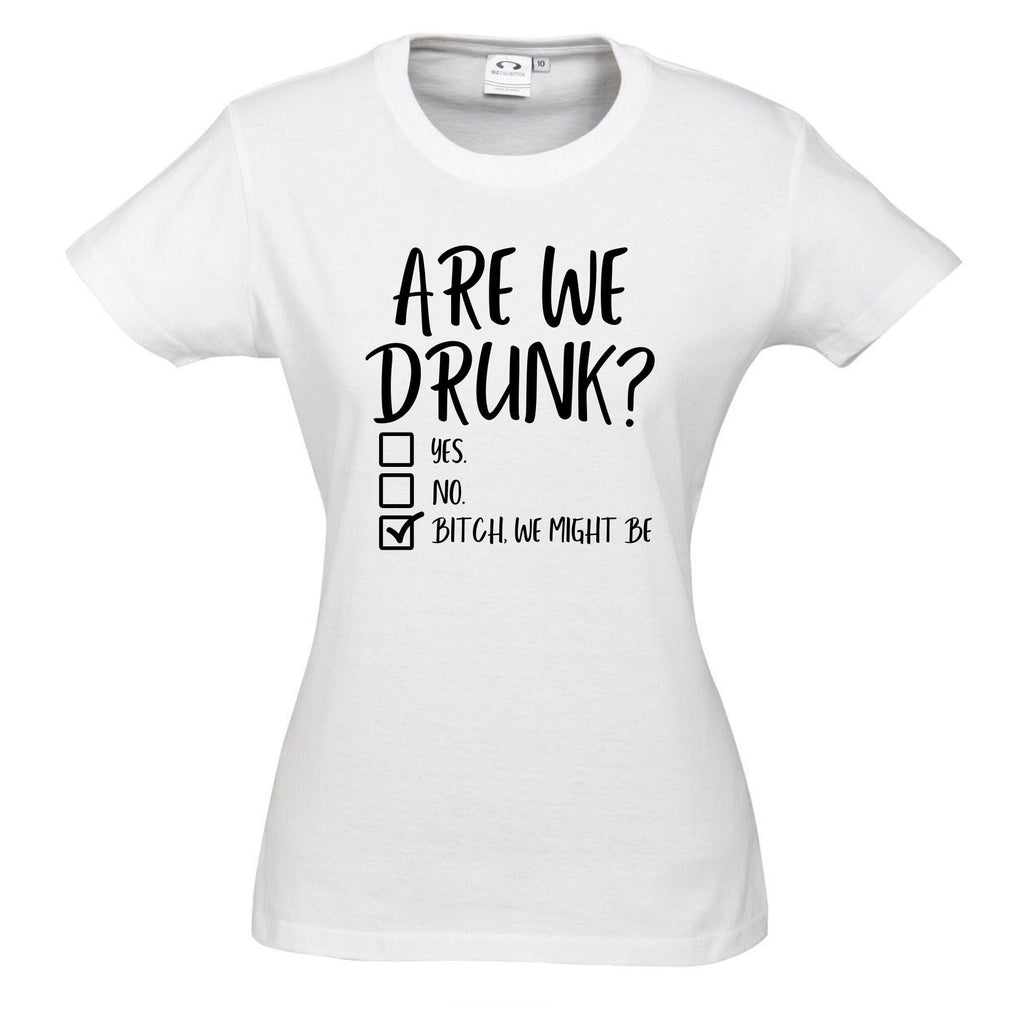 ARE WE DRUNK? T SHIRT Lively & Co White & Black 8 