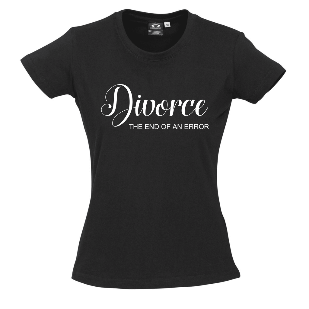 DIVORCE the end of an error T SHIRT Lively & Co Black & White 8 