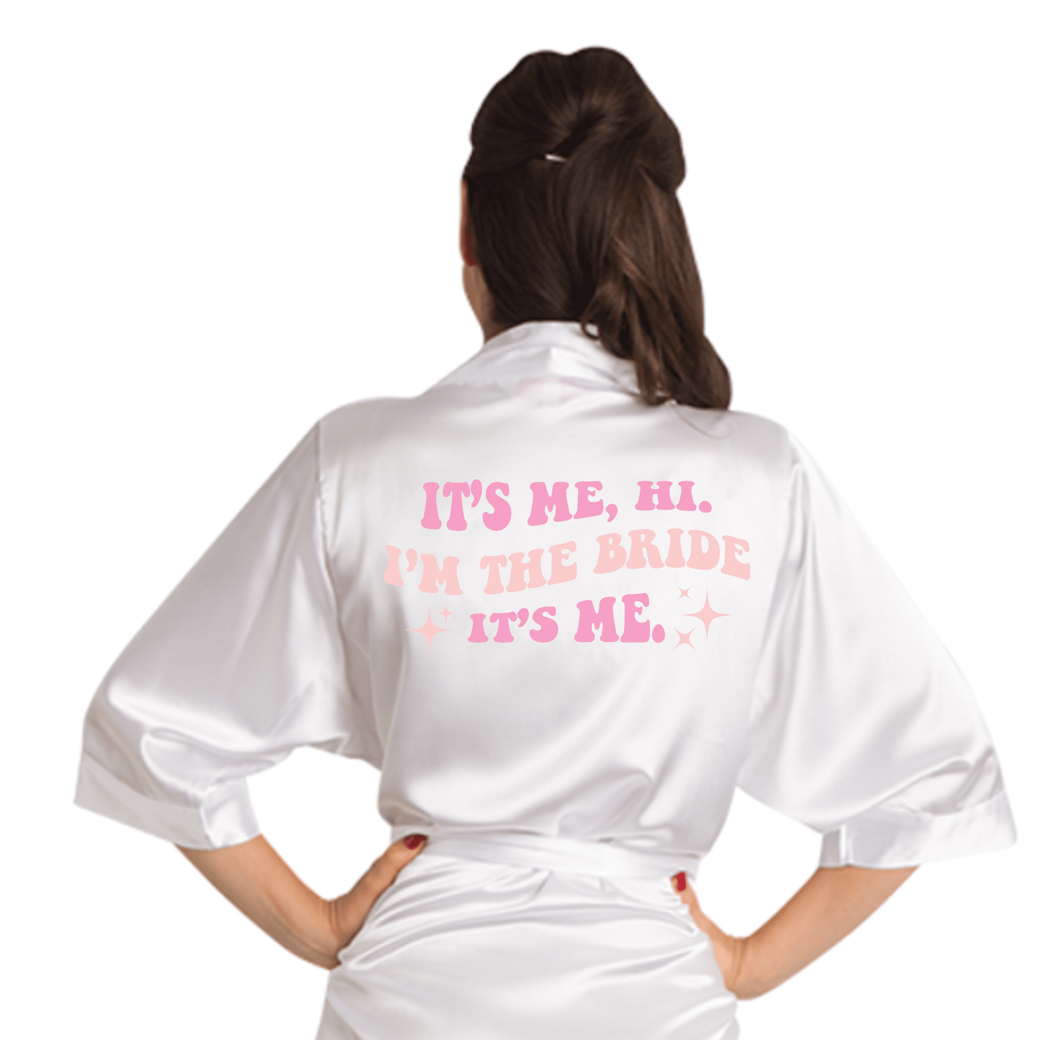 IT S ME HI. Themed White Satin Bride Robe NEW Lively Co