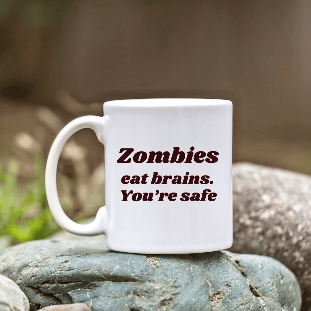 Vinyl Decal Sticker: Zombies eat brains. You're safe Lively & Co Black 