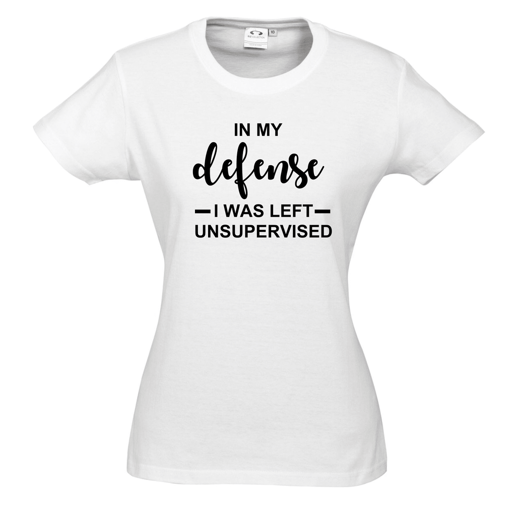 IN MY DEFENSE T SHIRT Lively & Co White & Black 8 