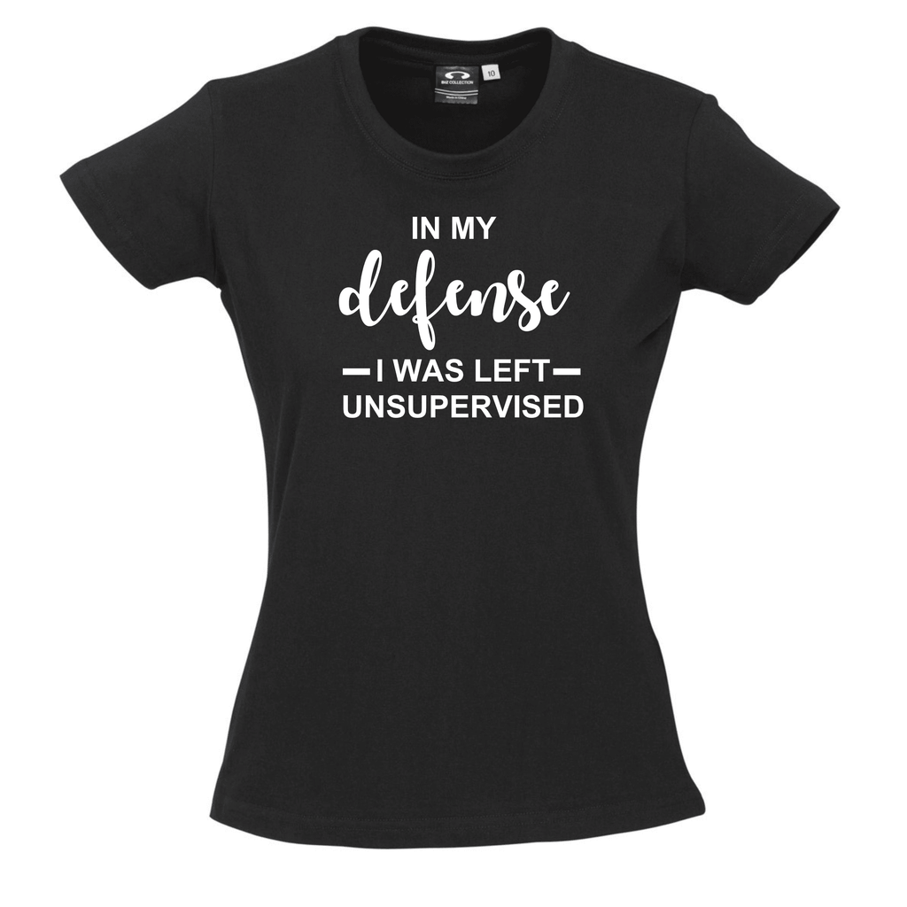 IN MY DEFENSE T SHIRT Lively & Co Black & White 8 