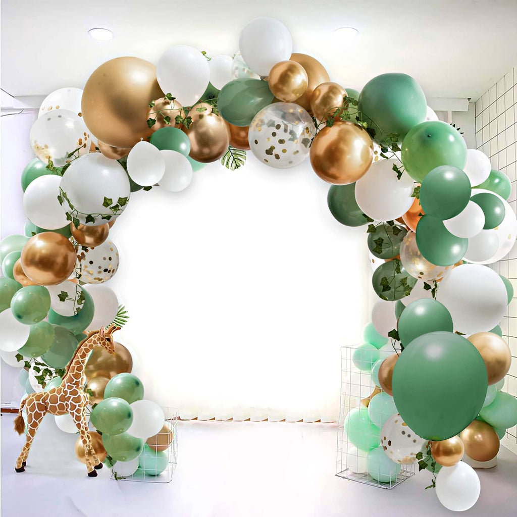 Balloon DIY Garland - Olive Green, White & Gold 164 pcs Lively & Co 