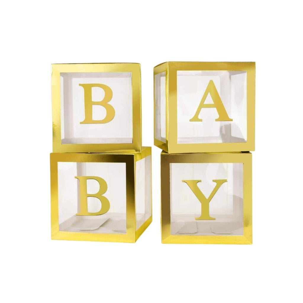 Baby Boxes Baby Shower Balloon Box Gold Plus Bonus Letters Lively & Co 