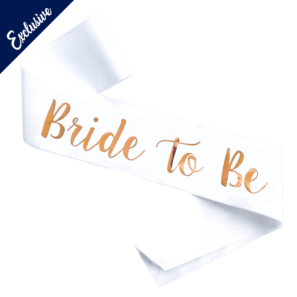 Bride to Be White Sash With Rose Gold Lively & Co 