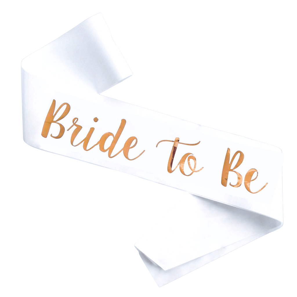 Bride to Be White Sash With Rose Gold Lively & Co 