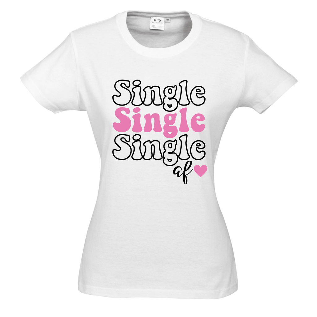 SINGLE SINGLE SINGLE af T SHIRT Lively & Co White & Black 8 