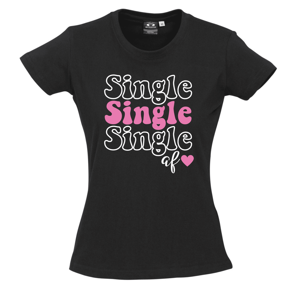 SINGLE SINGLE SINGLE af T SHIRT Lively & Co Black & White 8 