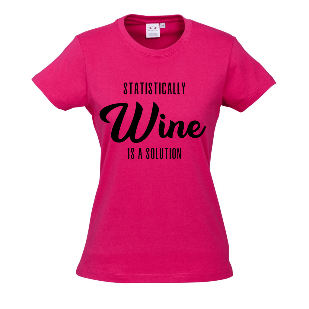 Statistically WINE is a solution T SHIRT Lively & Co Pink & Black 8 